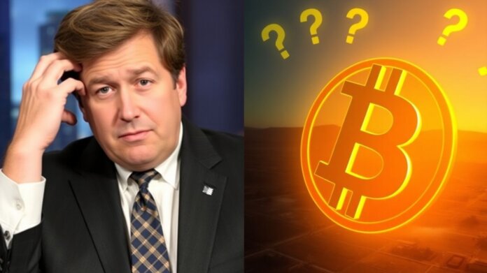 thumbnail-4 Tucker Carlson confused by Bitcoin symbol.