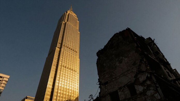 FTX skyscraper rising and falling